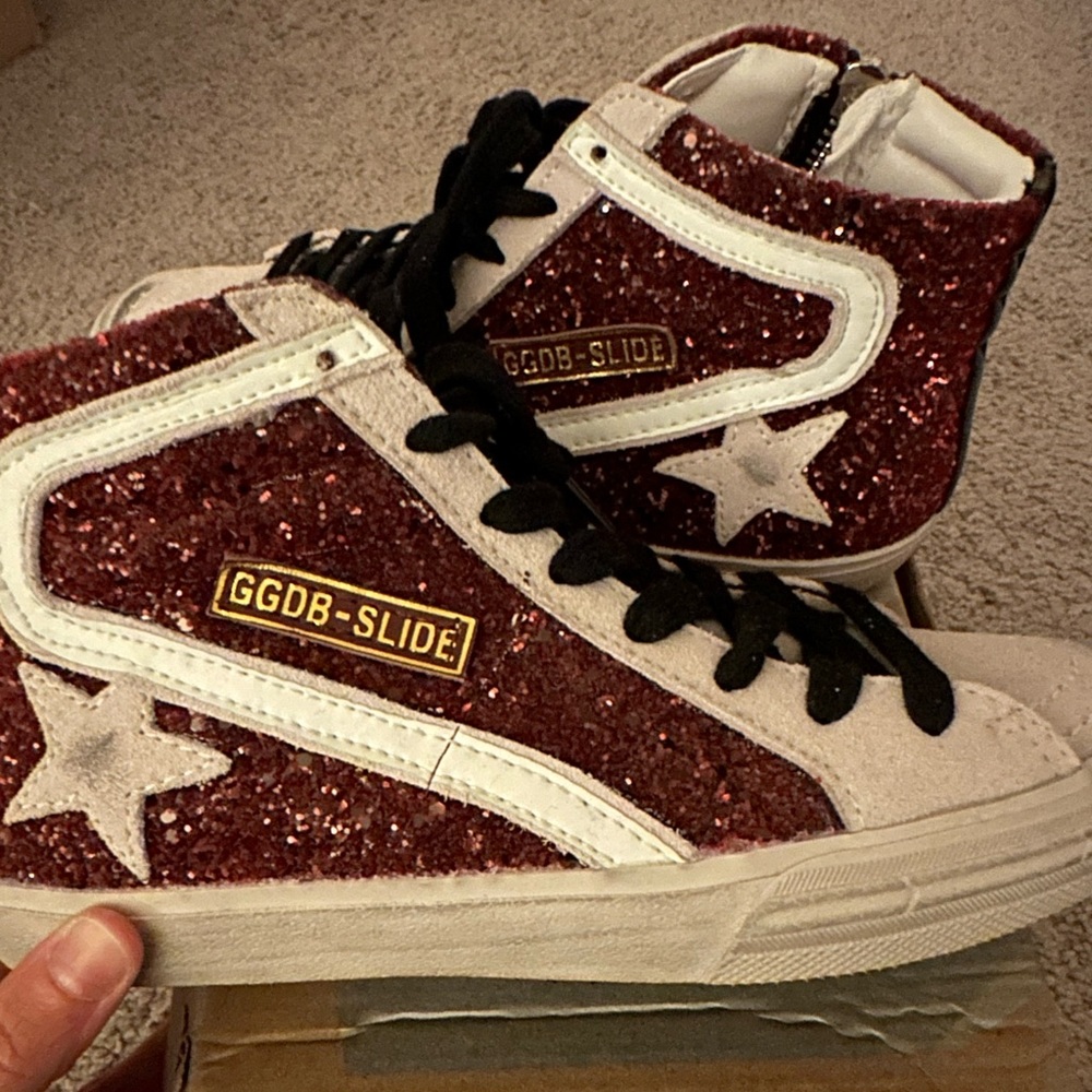 Golden Goose GGDB Slide High Top Glitter Sneakers